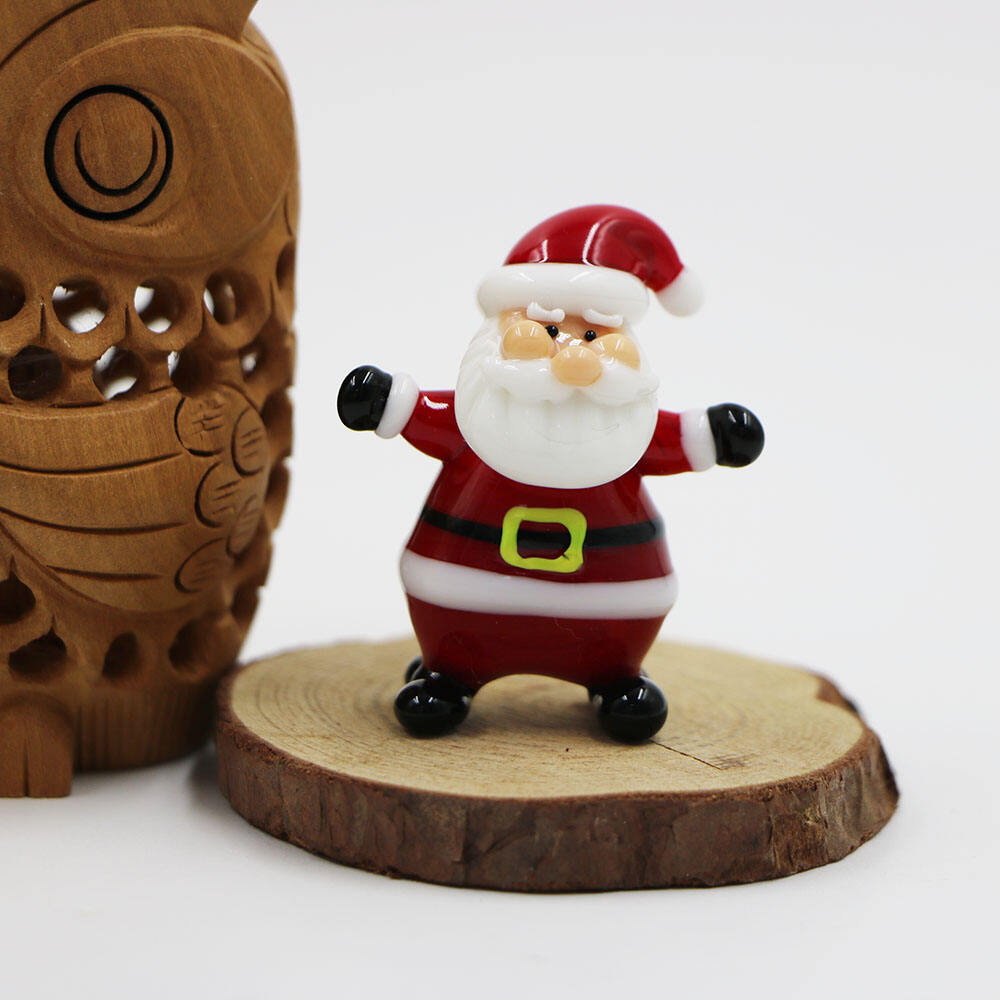 Red Ceramic Vintage Classic Custom Glass Christmas Ornament Santa Claus Statue Decoration supplier