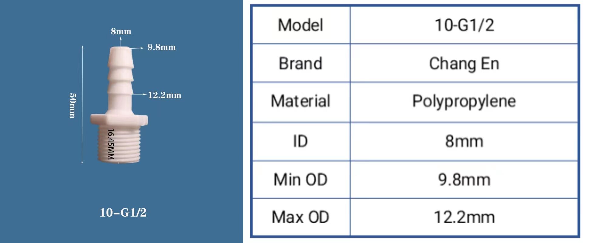 Chang En Plastic PP Male Thread Pagoda Straight Connector Quick Connect Fitting OEM Customizable Smooth Polypropylene Plug Head factory