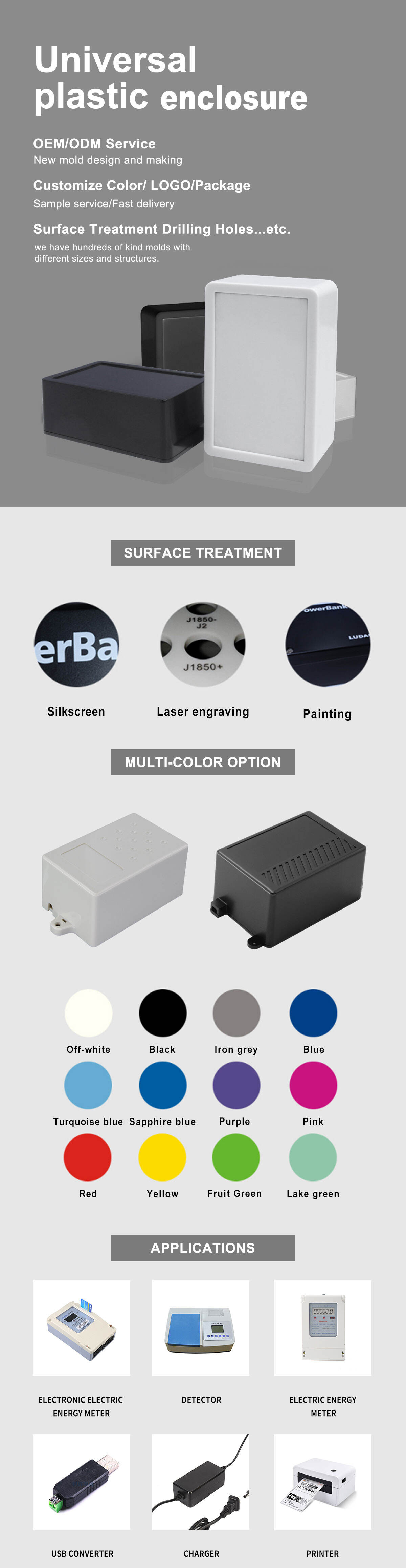 OEM Custom PCB Plastic Control Box Enclosure For Electronic Projects details