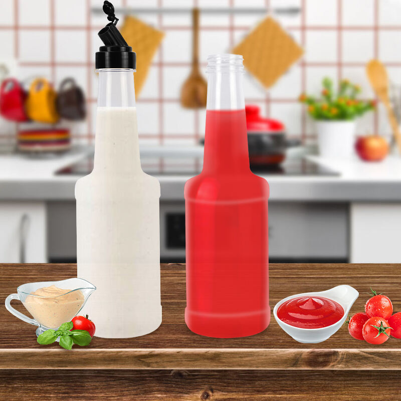 1000Ml Sauce Squeeze Bottle Five Hole Plastic Ketchup Bottle