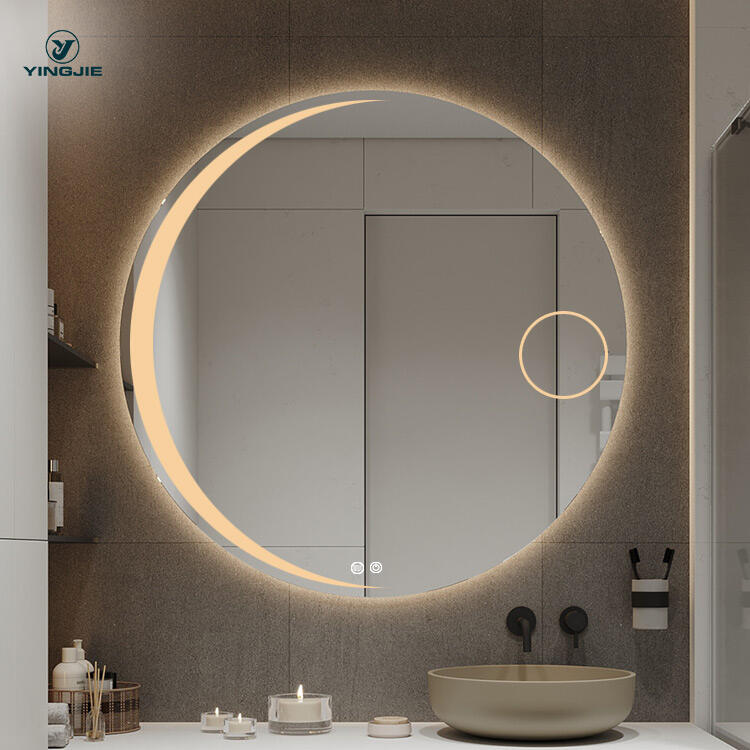 lighted bathroom decorative bath wall anti-fog led light vanity smart touch screen mirror