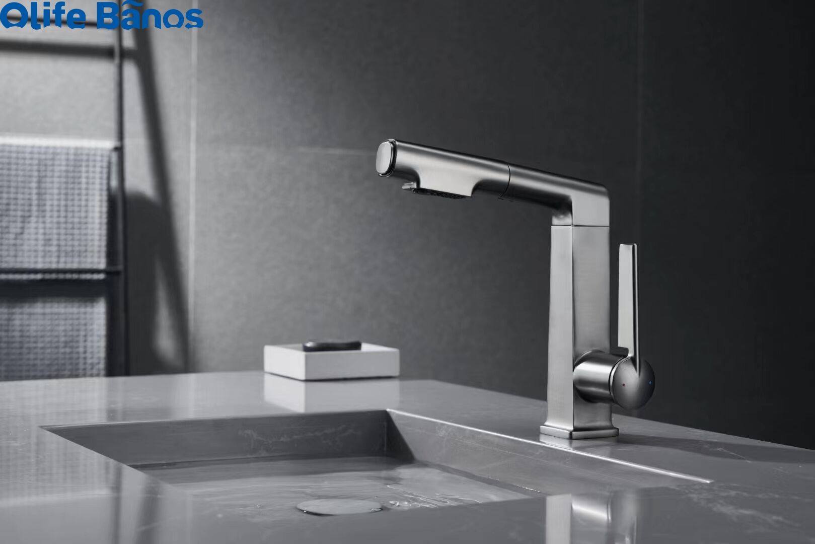 High Quality Gunmetal White Chrome  Brass Pull Out  Press Water Water-saving Deck Mounted  Bathroom Faucet details