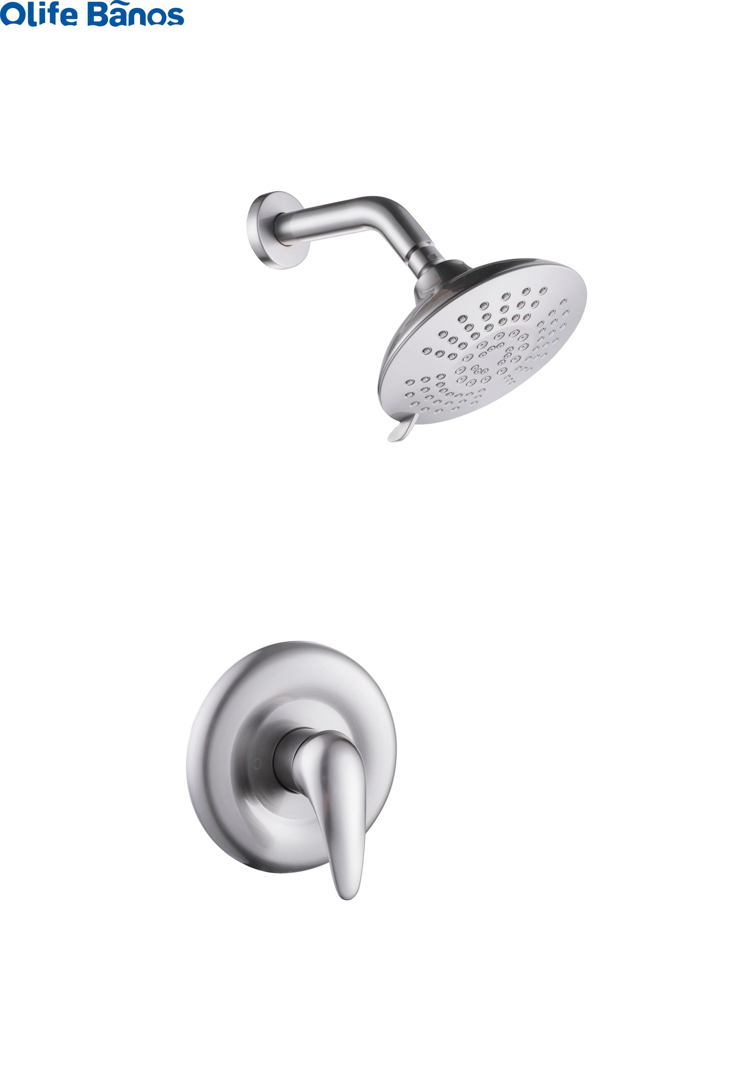 New Type Concealed Bathroom Brass Shower Faucet Gun Grey Rotary  3 Functions Round Waterfall Head Shower Set supplier