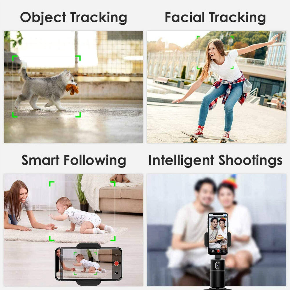 Face Tracking Holder Foldable Automatic Smart Selfie Stick Tripod 360 Rotating Face Object Tracking Support Cell Phone Holder details