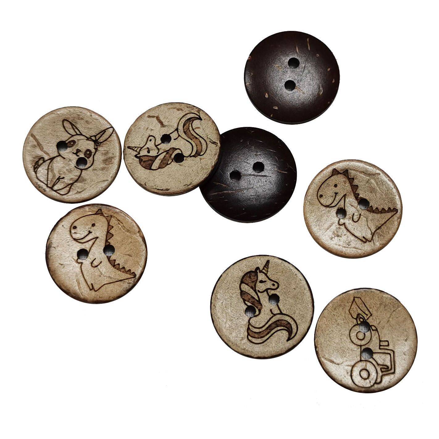 Laser pattern children coconut shell button for baby clothing