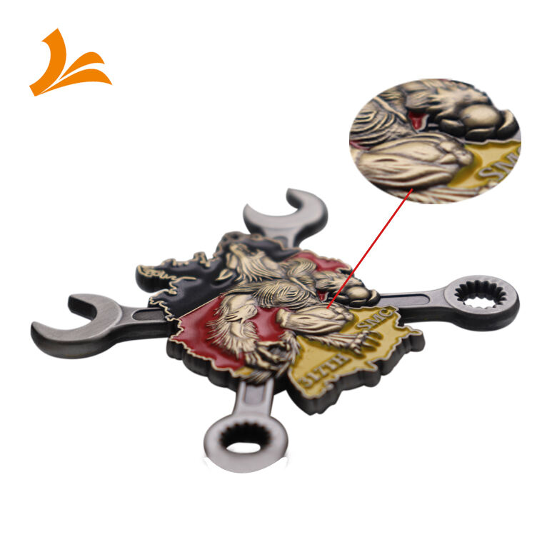 Custom Werewolf Spanner High Quality Zinc Alloy Metal Irregular Shape 3D Coin Double Antique Plated Coin supplier