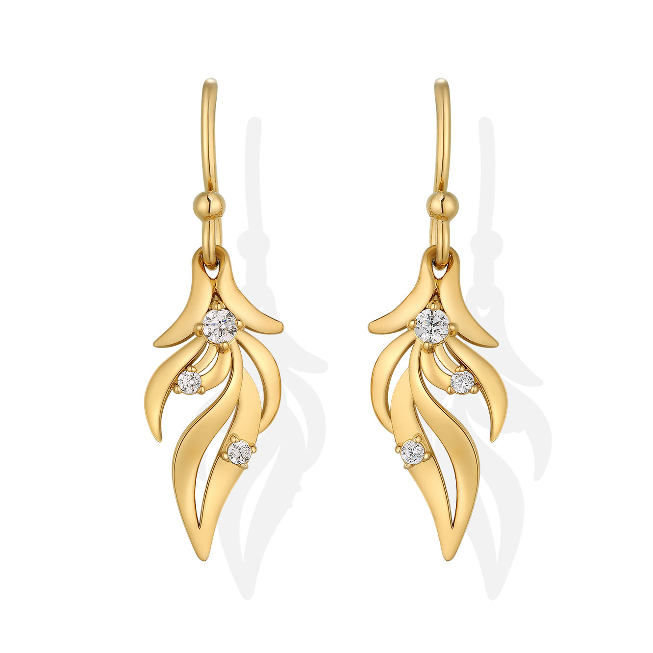 18k gold plating Special Design Leaf Pendant Earrings