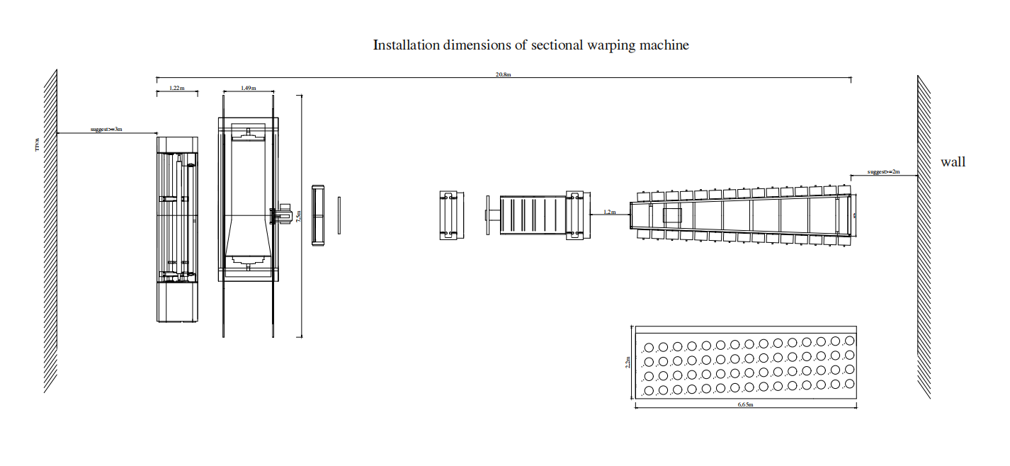 Stable tension system direct warping machine details