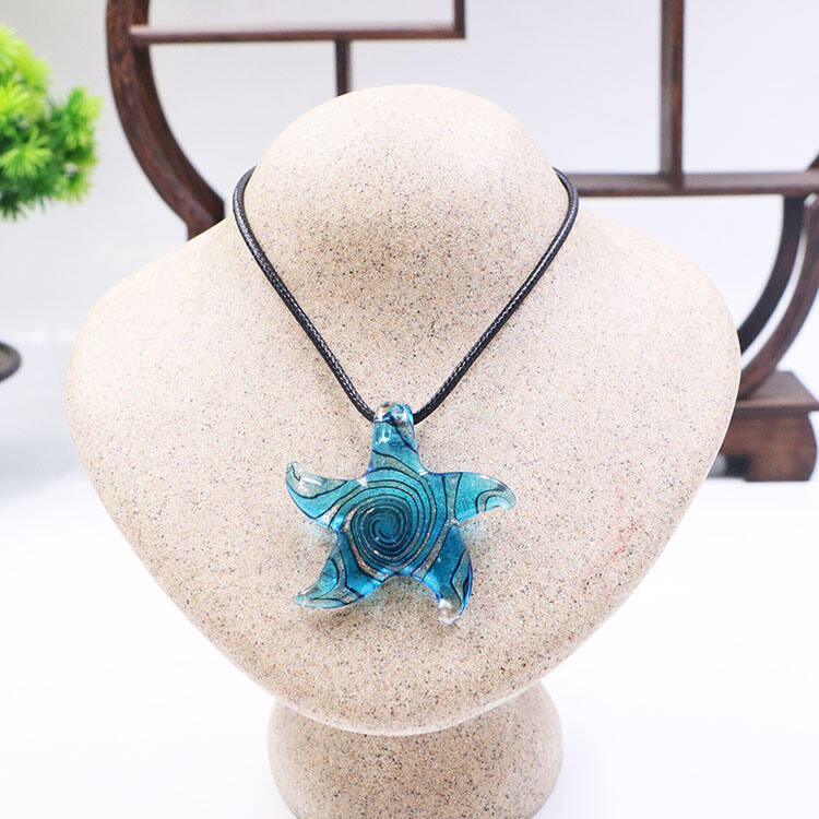 New Arrival Murano Lampwork Handmade Art Glass Starfish Pendant Necklace for Jewelry Making supplier