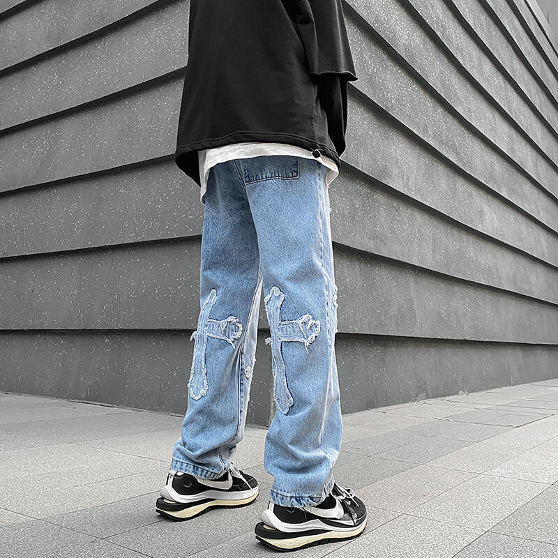 Men Baggy Jeans Streetwear Hip Hop Low Rise supplier