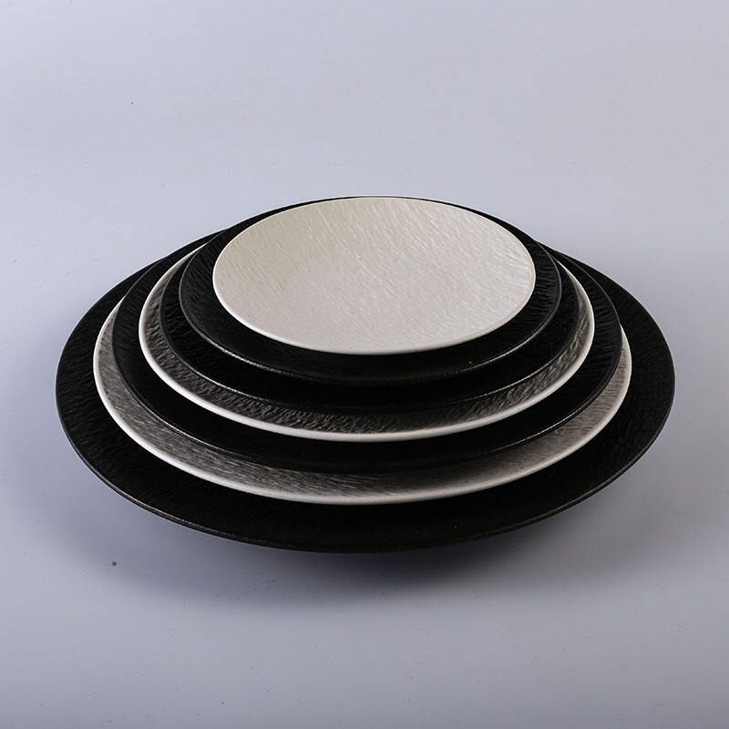 custom Nordic black white ceramic dinner tableware set restaurant home porcelain dinnerware set