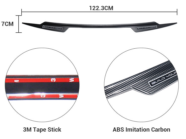 Car Exterior Accessories Rear Trunk Protector Guard ABS Imitate Carbon Outer Rear Trunk Guard Sticker For BYD ATTO 3 Yuan Plus details