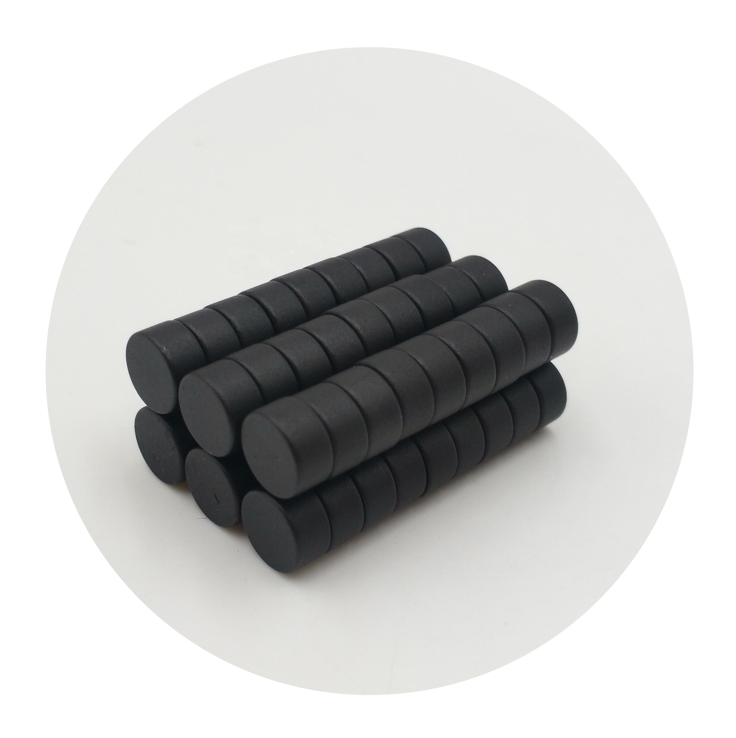 Black Rubber Coated Round N52 Neodymium Epoxy Magnet details