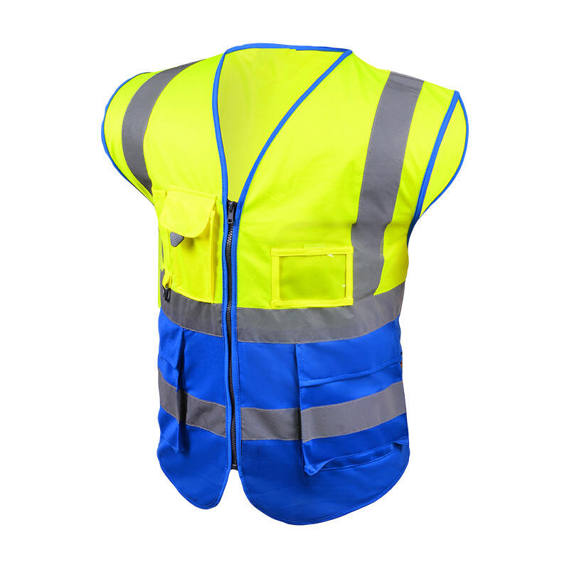 ANSI ISEA Custom Logo Multi Pockets Reflective Vest Security Safety High Visibility Vest Roadway Working Safety Clothing supplier