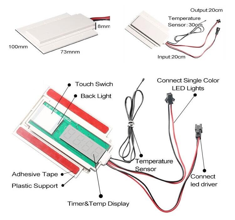 High Quality 12V Lamp Control Dimmer  Led Para Espejo Light  Touch Sensor Switch Mirror For 1-8Mm Mirror manufacture