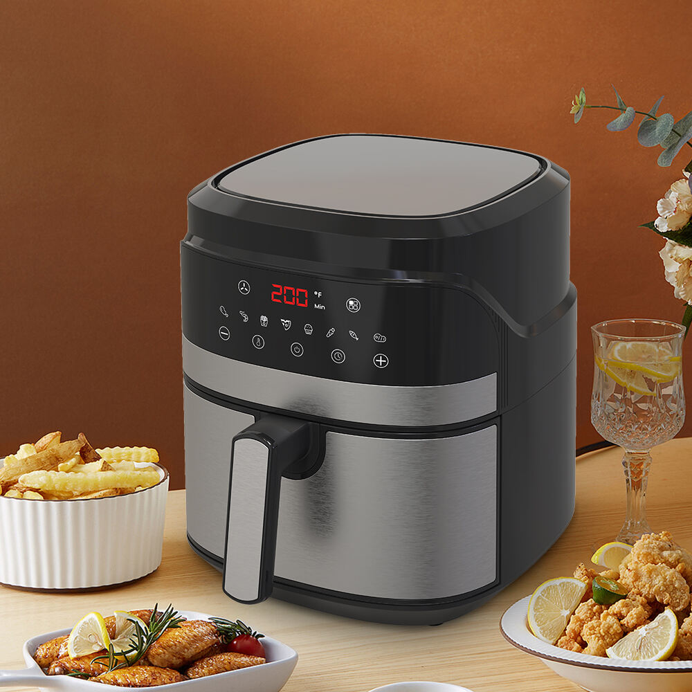 5.5L multifunction restaurant compact smart touch screen display air fryers electric air fryer without oil details
