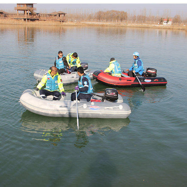 6 persons Folding PVC or Hypalon Patrol Boat Inflatable Rubber Fishing 330 360 380 Boat for rescue with aluminium floor factory