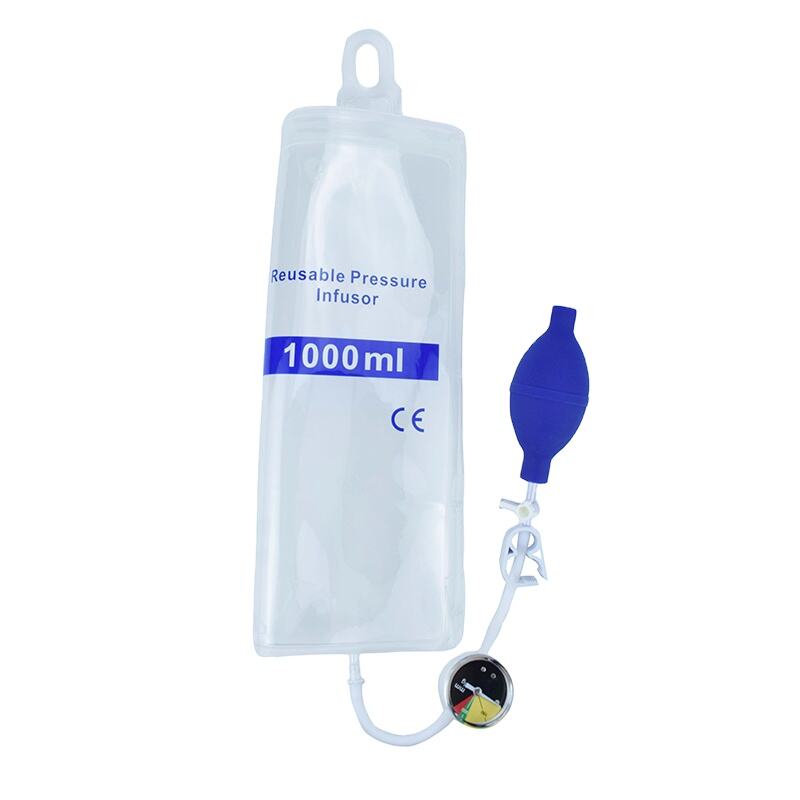 Pressure Infusion Bag, 500ml / 1000ml / 3000ml Fluids Cuff with Pump & Monitor, Pressure Infuser Bag for Blood and Fluid Quick Infusion, IV Fluid Delivery Administration Bag, No Leakage
