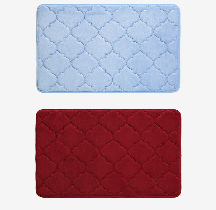 Environment Friendly Coral Velvet Non Slip Bathroom Mat Solid Color Indoor And Outdoor Doormat details