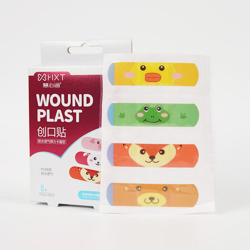 First Aid Adhesive Bandage Self Wound Strip Plaster Elastic Fabric Self-Adhesive Skin Tone Band Aid manufacture