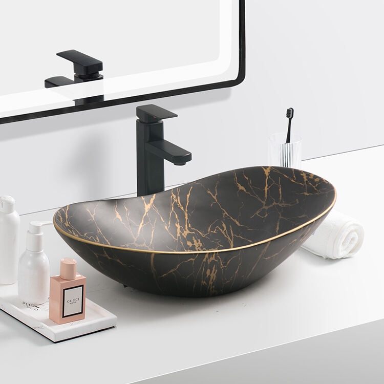 countertop marble sink bathroom ceramic art marble hand wash basin details