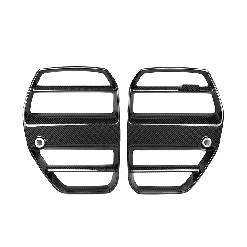 Untuk BMW G80 M3 G82 G83 M4 2021+ Gaya ST Dry Carbon Fiber Tanpa ACC Grille Bumper Depan Mobil