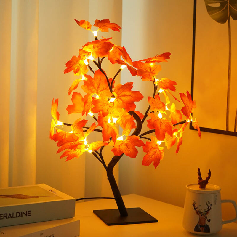 USB  Maple Leaf Tree Lighting Led Table Lamp Flower Night Lights Home Decor Luxury 24 LEDs details