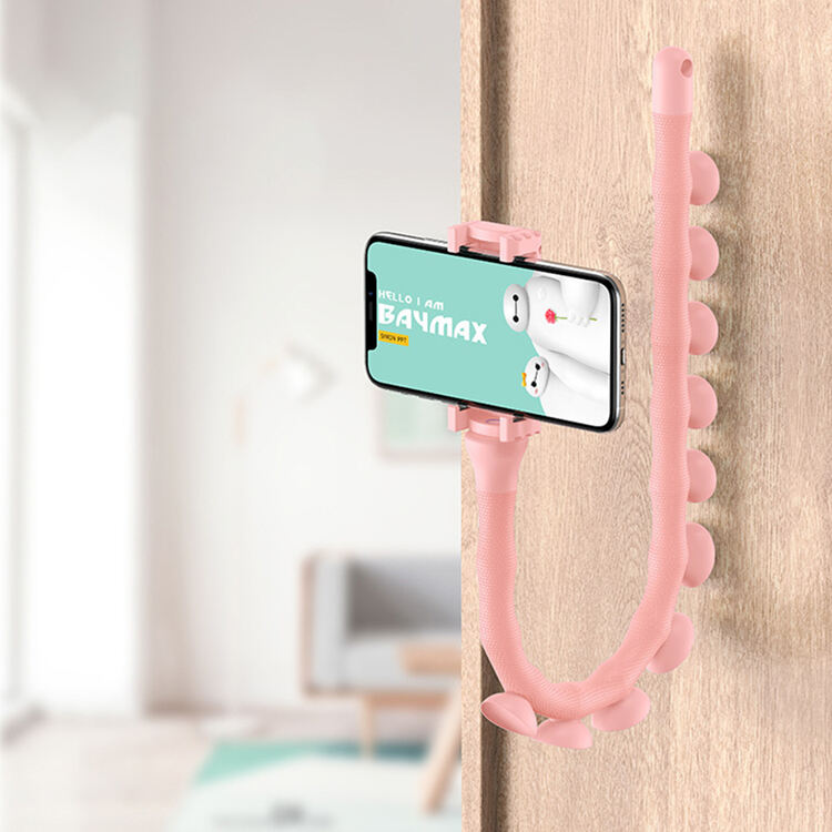 Laudtec Suction Cup Support Wall 360 Rotating Desktop Mobile Phone Holder Cute Caterpillar Lazy Bracket Phone Bracket manufacture