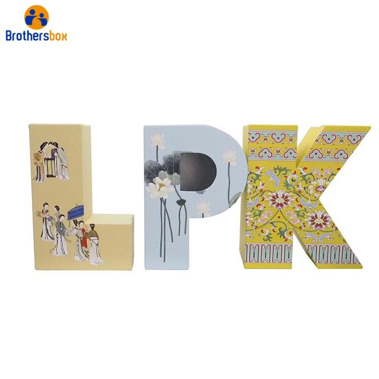 Creative Letter Printed Gift Box / Custom Unique Shape Gift Box factory