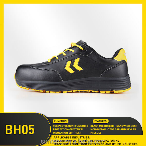 BH05 SBP+I Plastic Head Microfiber Leather Security Shoes Sandwich Lining High Elastic Sponge Insole Shoes factory