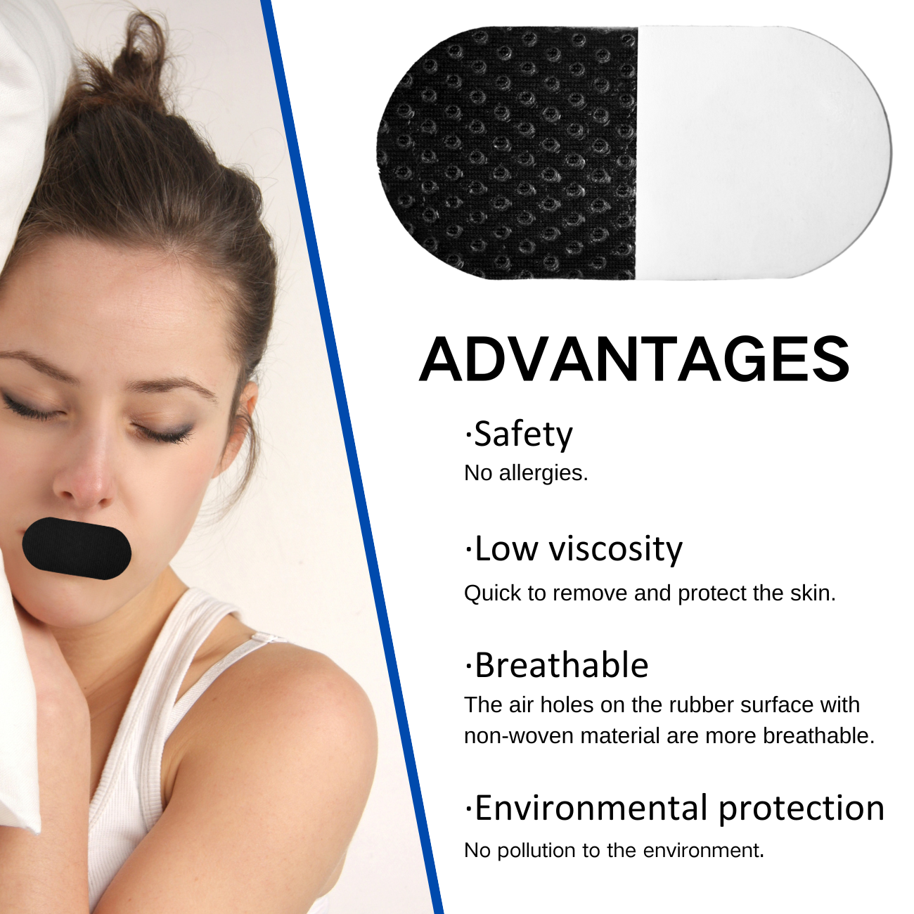 Anthrive 2024 New Arrival Good Stick Silicon Gel Improve Sleep Anti Snoring Bamboo Silk Breathing Strips Mouth Tape For Sleeping supplier