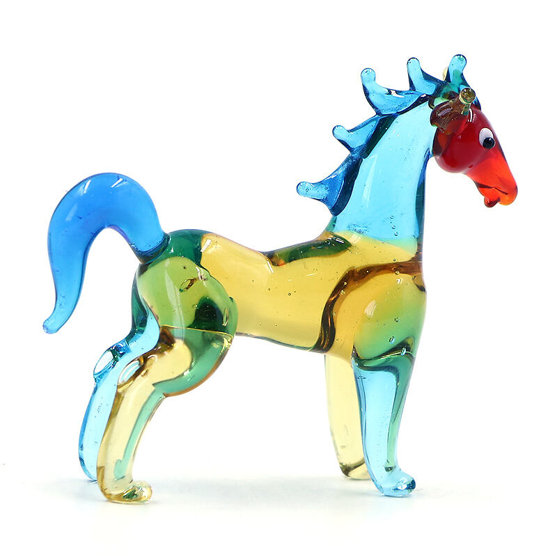 High Quality Sculpture Art Glass Horse Figurine Animal Home Decor Products supplier