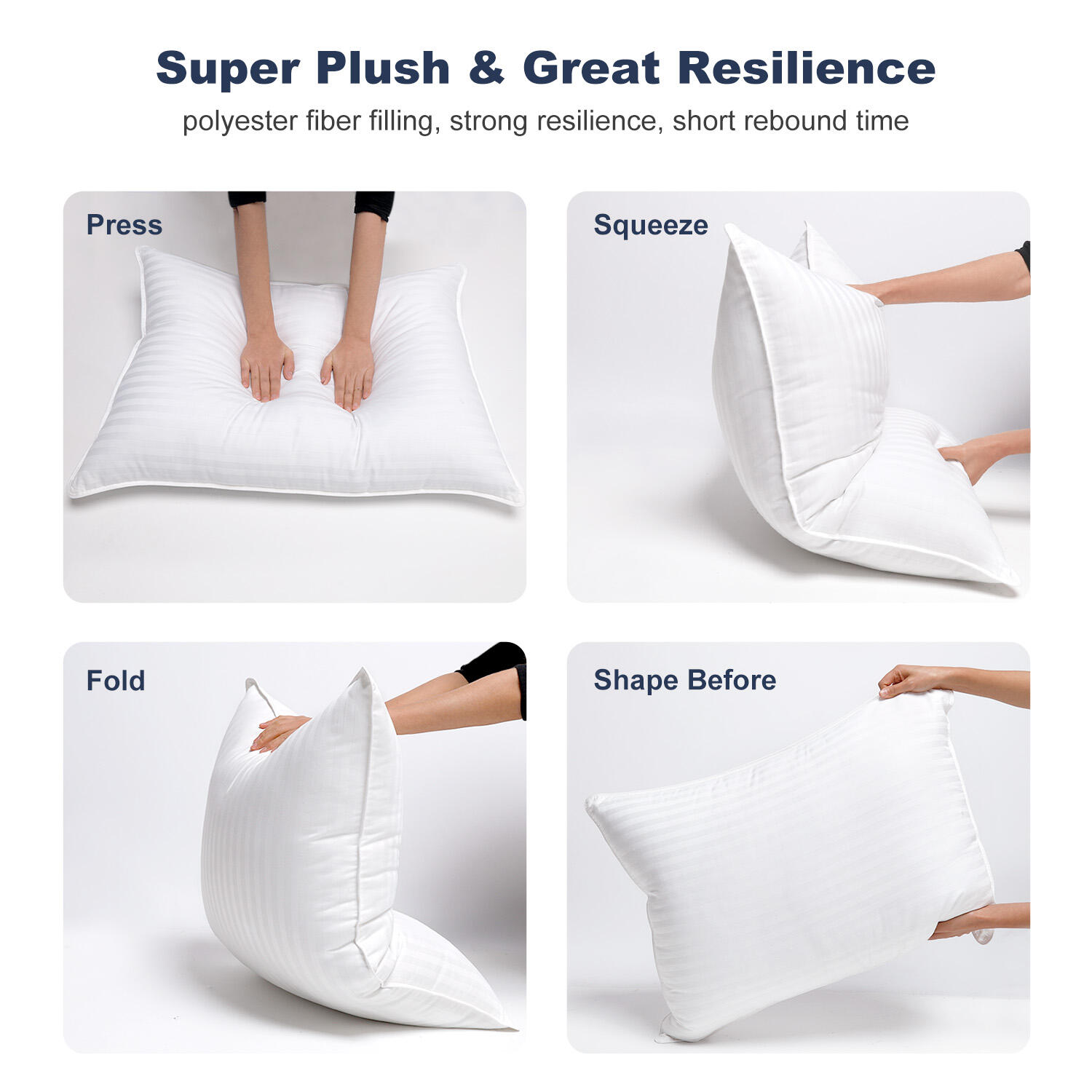 Super Soft Down Alternative Microfiber Filled Hotel Collection bed pillows for sleeping - queen size set of 2 factory