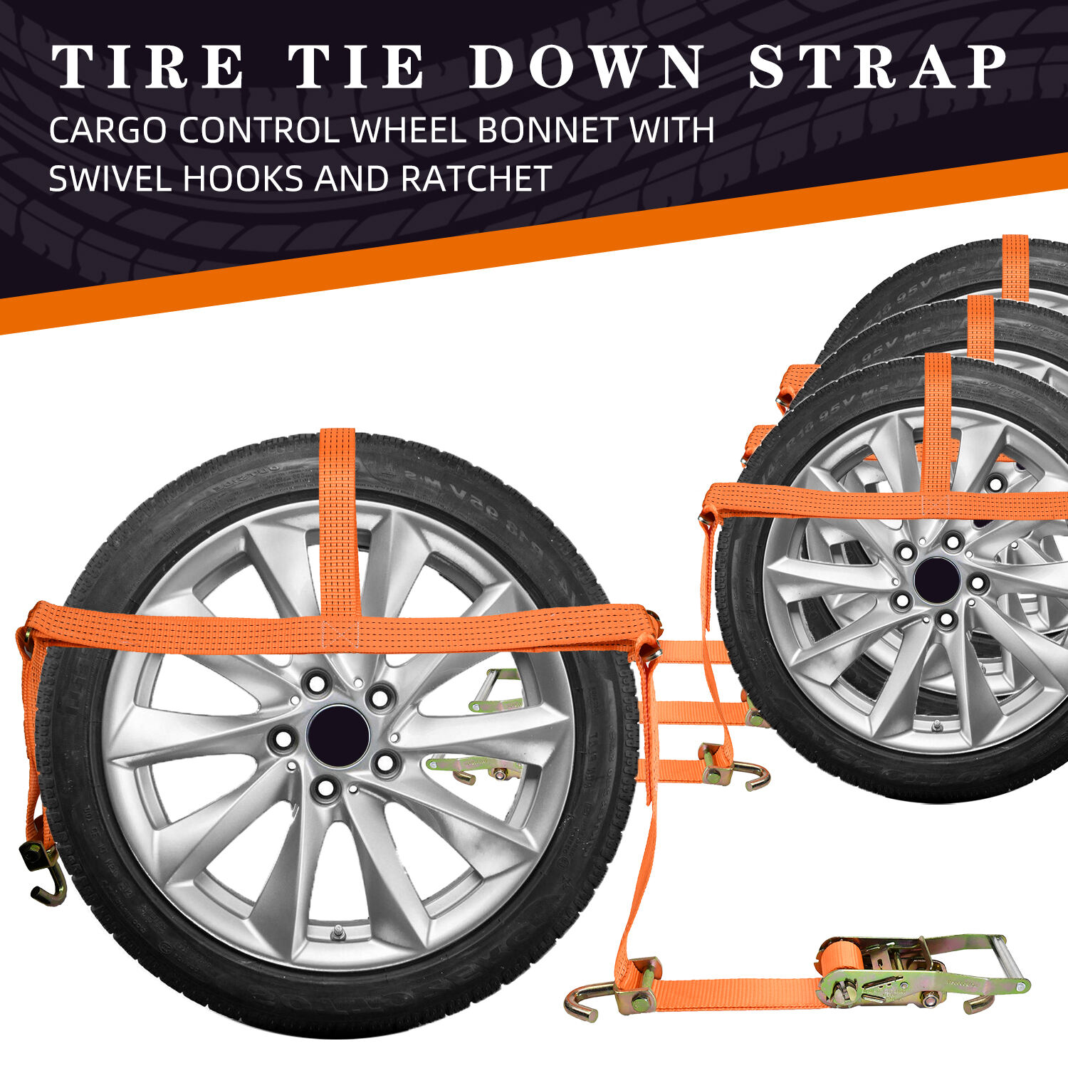 2 Inch 10000Lbs Wheel Tie Down Straps Atv Motorcycle Truck Car Tire Strap factory