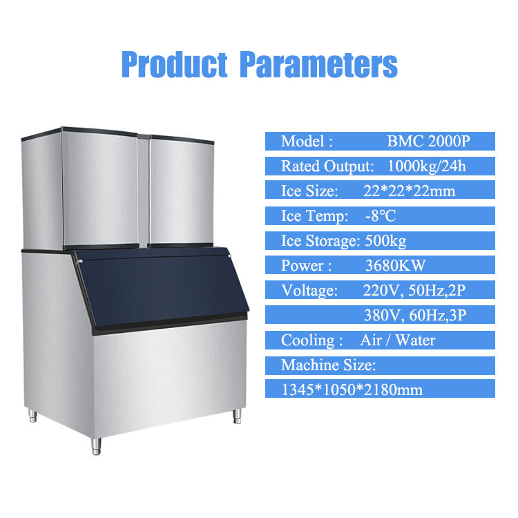 High Output 1 ton ice cube maker factory