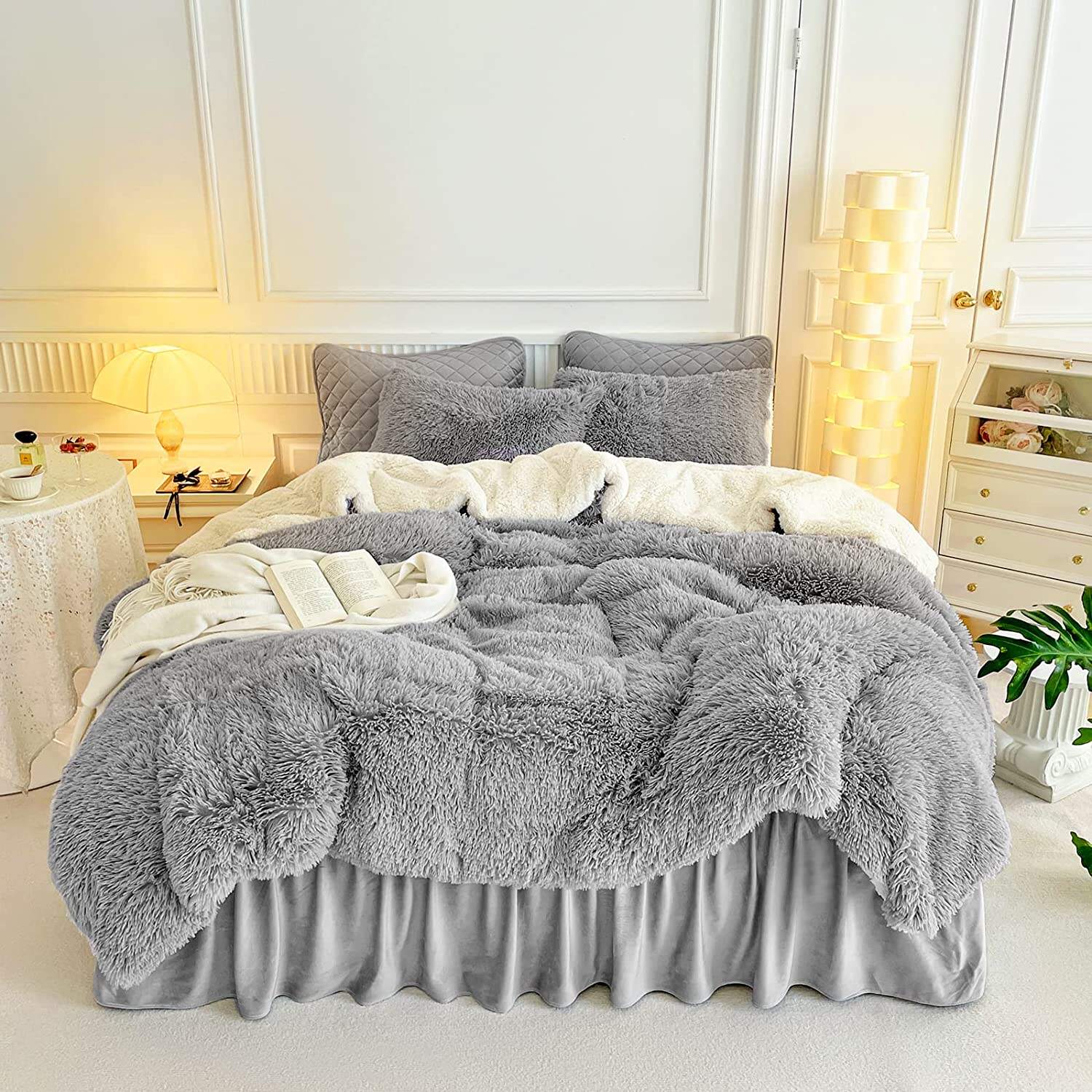 High quality Ultra-soft Duvet Cover winter sheets bedding set 100% microfiber velvet fuzzy comforter factory