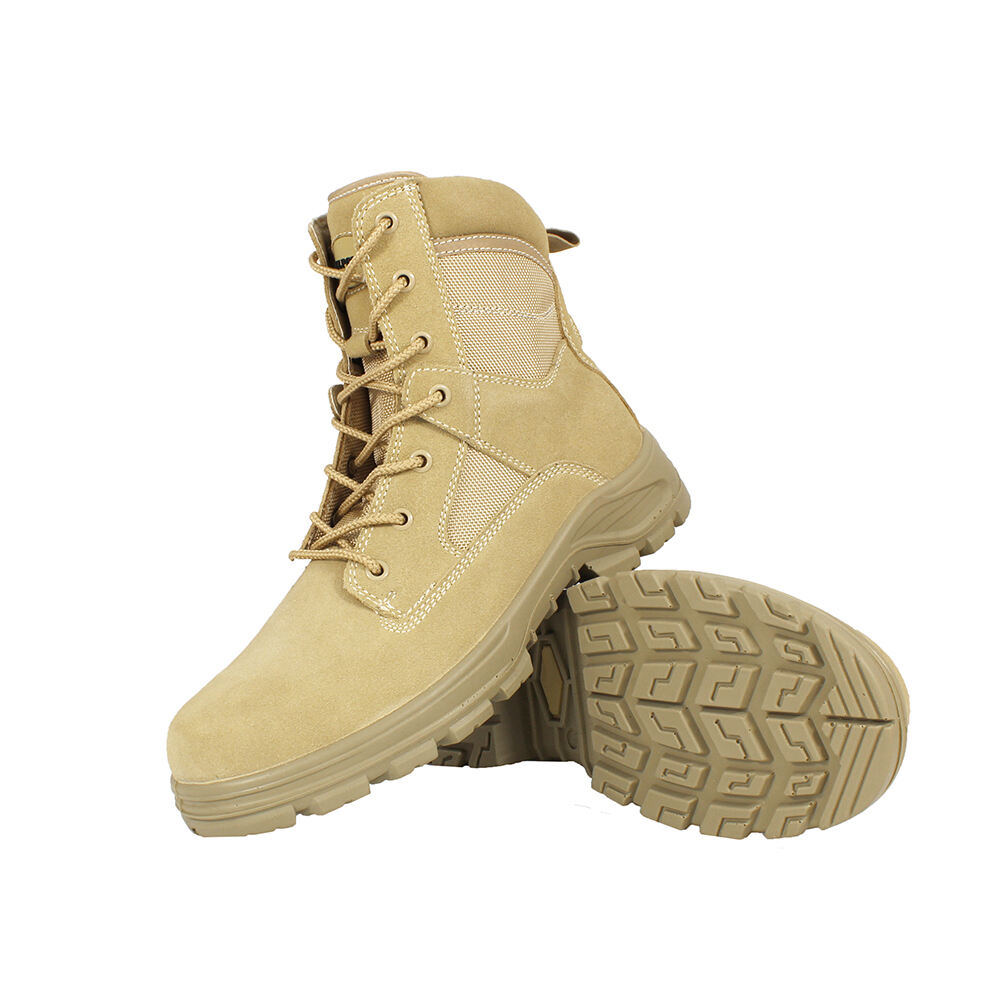 Leather Lightweight Brown Canvas Camouflage Boots Combat for Men Tactical Safety Boots details