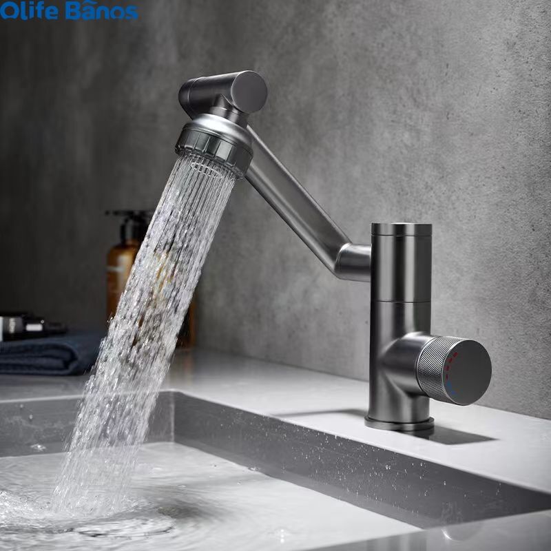 Smart 1080 rotating basin faucets brass digital display bathroom sink tap LED temperature display bathroom basin faucets factory