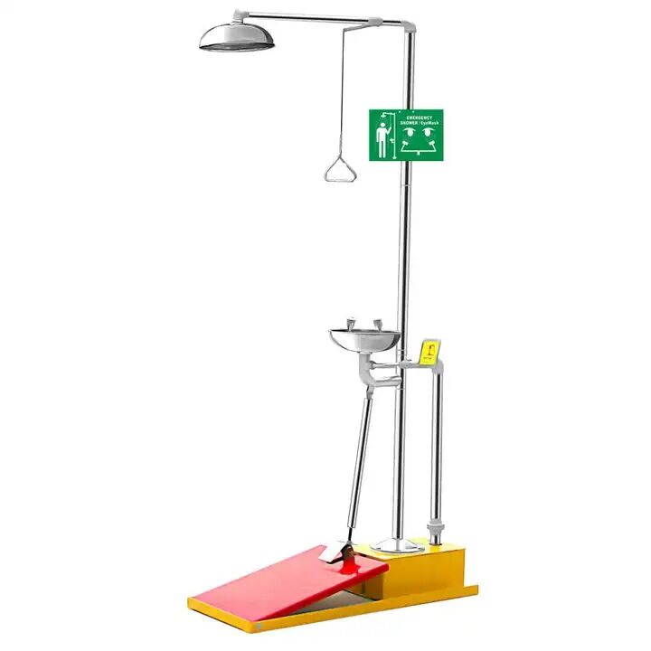 eyewash station Safety equipment Stainless Steel Safety Emergency safety shower with eyewash manufacture