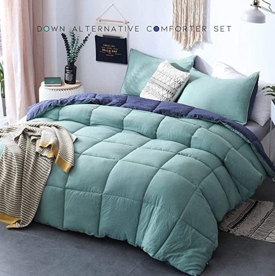 solid color 100% polyester bedding comforter details