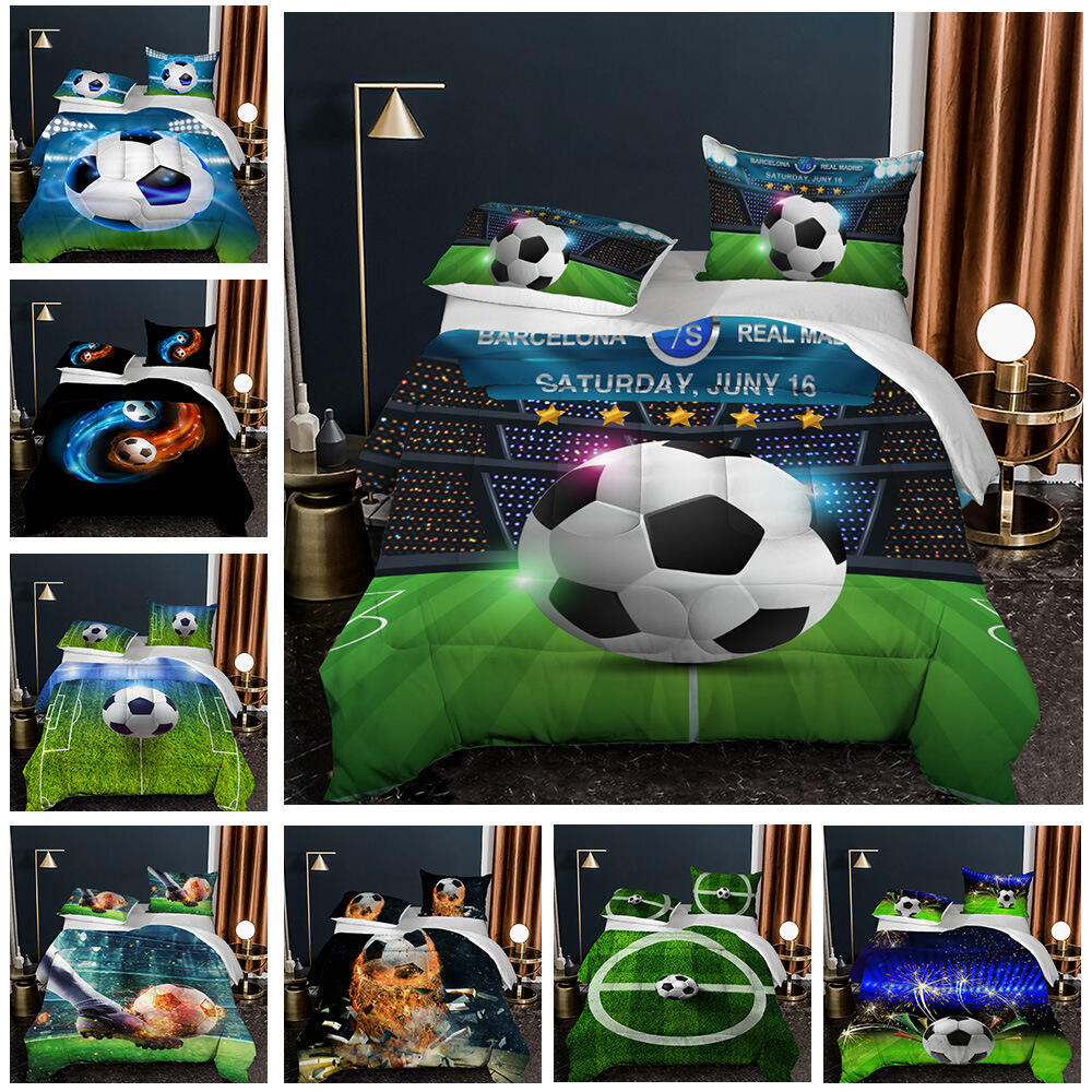 Custom football pattern 3d printed comforter bedding set designer sheet set king size supplier