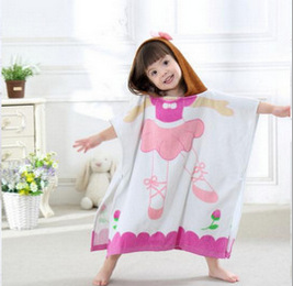 Super Absorbent Microfiber Soft Warm Beach Hooded Poncho Towel For Children supplier