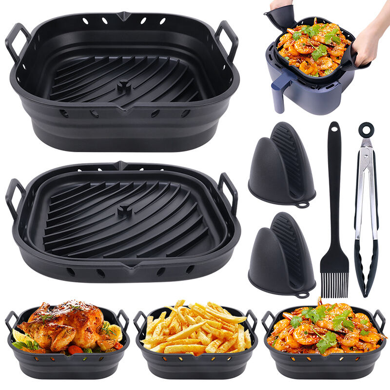 square silicone air fryer liners