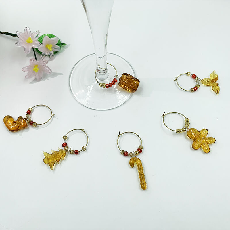 Bar Accessories Set Wine Charm Rings silicone Rubber Wine Glass Charms details