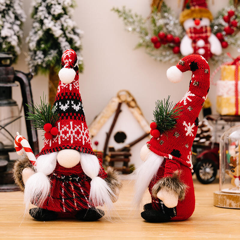 Gnome Christmas Plush Gnomes Gonk With Candy Canes & Kerosene Lamps factory