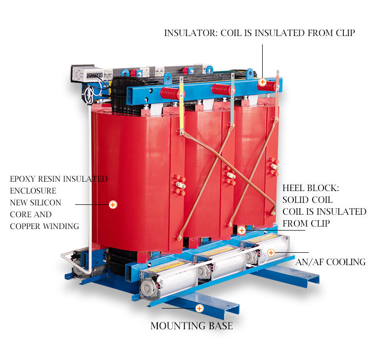 المورد الصيني 500kVA 10kV إلى 0.4kV التنحي مصنع محول الطاقة من النوع الجاف