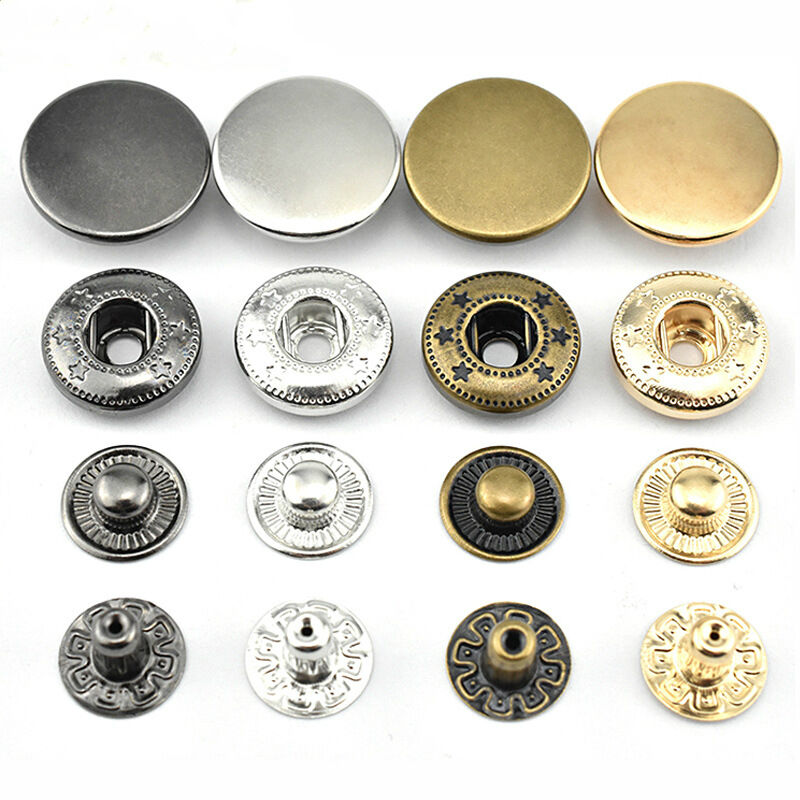 Customize logo and color 4 parts metal snap fastener button