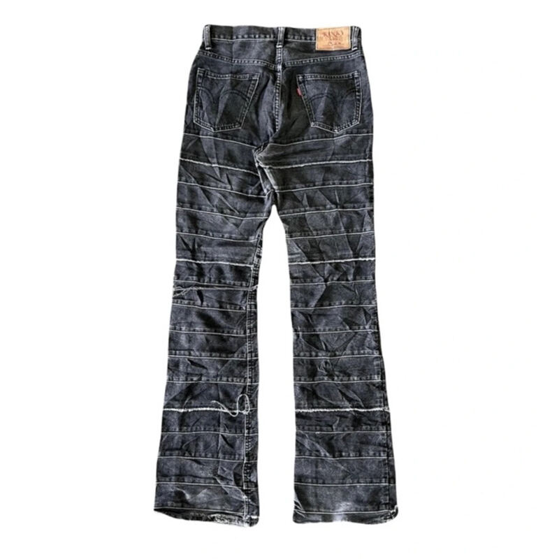 DiZNEW popular stone wash paint best quality slim men denim pants jean factory