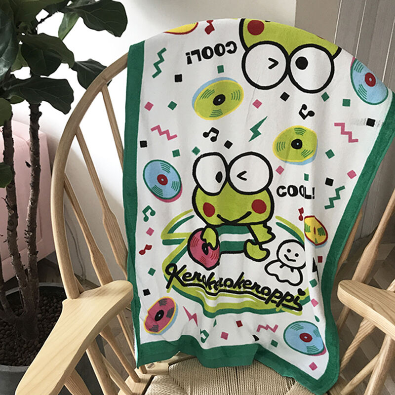 100% Cotton Velour Printed Cartoon Pattern Children beach Pool Swimming blanket towel set factory
