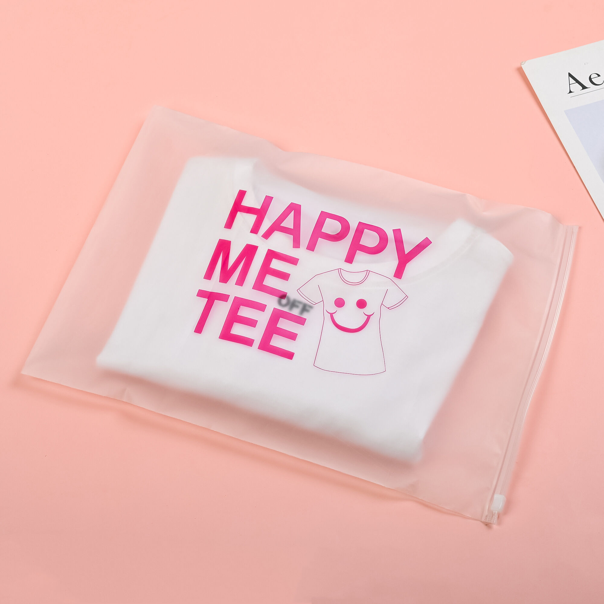 Eco-friendly Custom Logo Printed Clothes Packing Plastic Frosted Zip Lock Bags factory